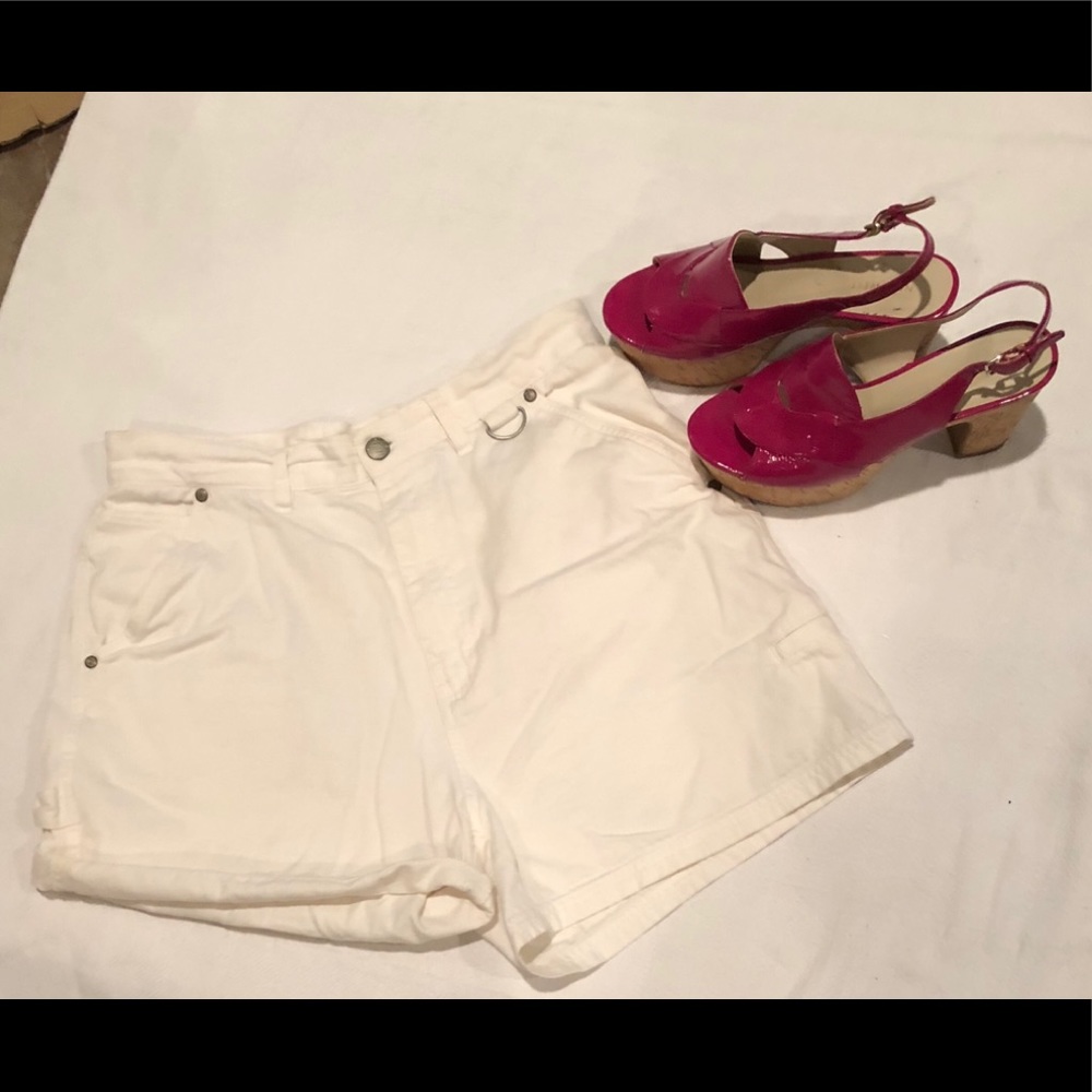 Vintage Bill Blass White High Waist Mom Shorts 12